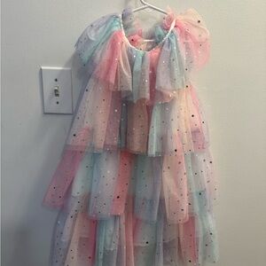 Lola + The Boys Pastel Star Tulle Dress in Pink, Mint & Lavender